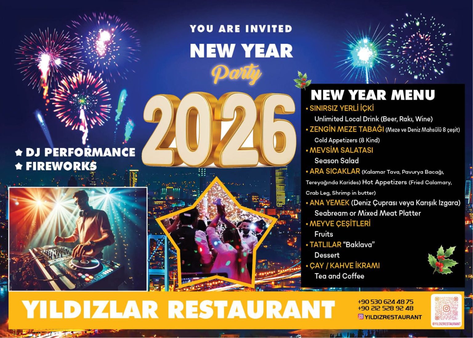 best New Year’s Eve dinner Istanbul